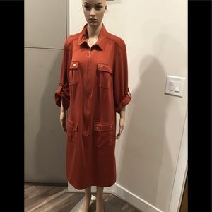 Sharagano Front Zip Pocket Dress
